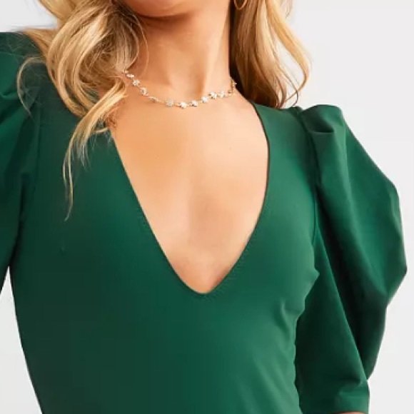 1 left ! Sale ! Rare Free People Va Va Voom forest bodysuit - Picture 1 of 6